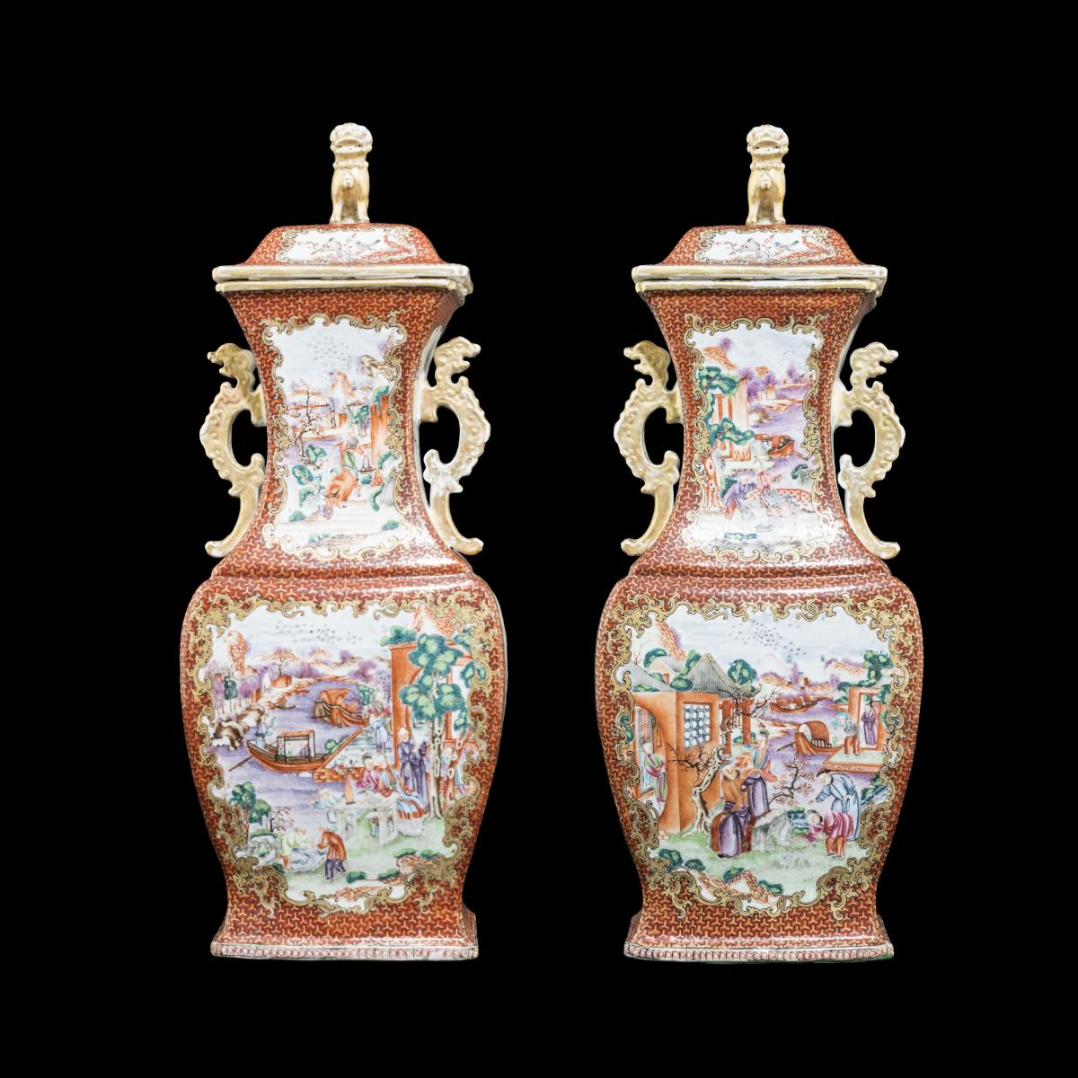 Pair of Vases and Covers