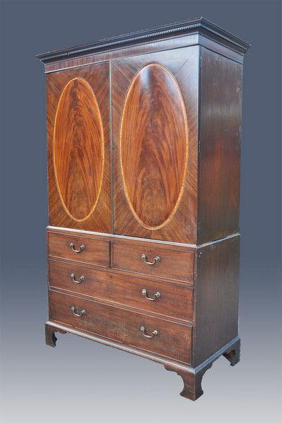 Hepplewhite period mahogany Linen Press