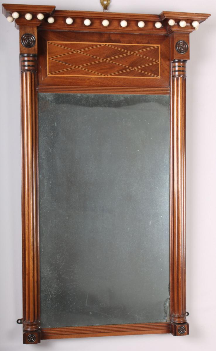 George IV period mahogany small pier glass