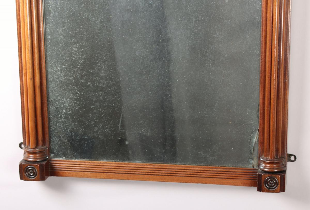 George IV period mahogany small pier glass