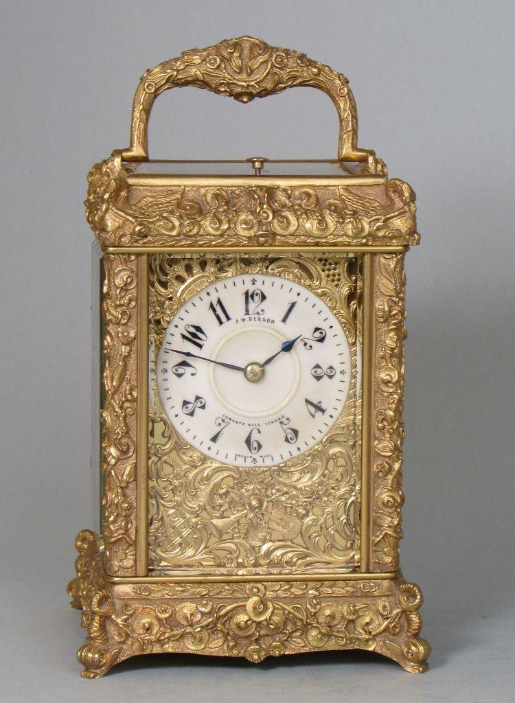 Drocourt cast carriage clock
