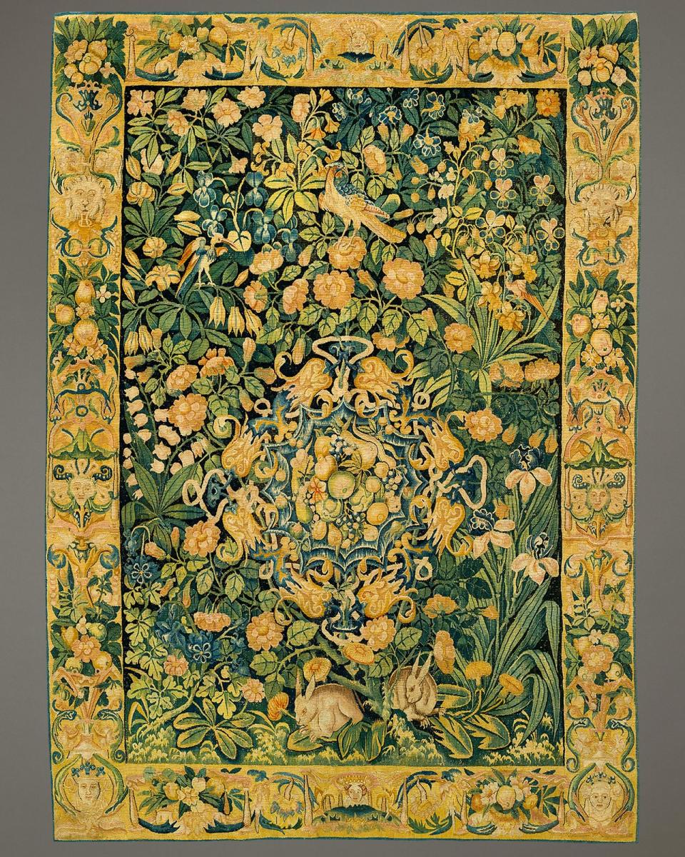 Fond de Fleurs, Wool and silk, Flemish, mid 16th century