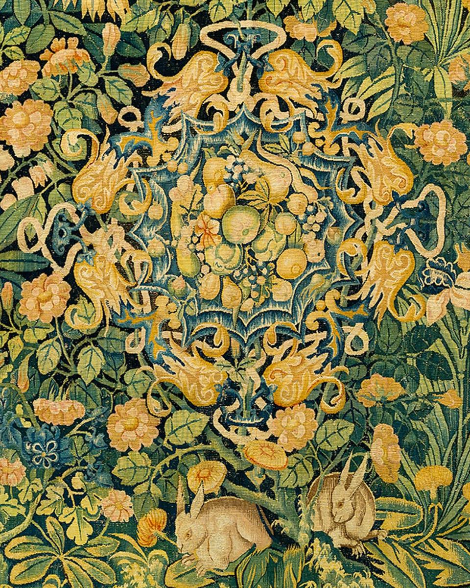 Fond de Fleurs, Wool and silk, Flemish, mid 16th century