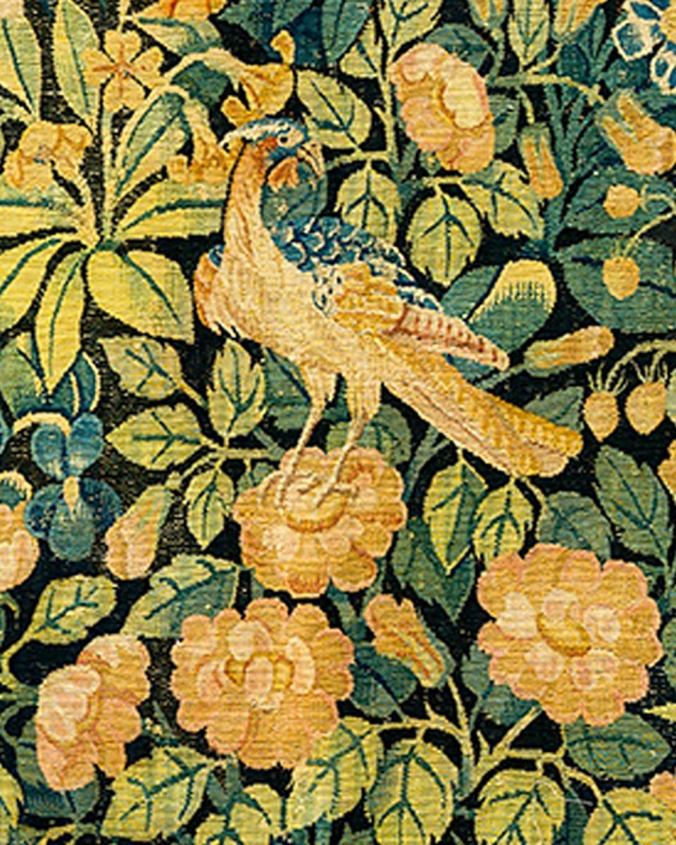 Fond de Fleurs, Wool and silk, Flemish, mid 16th century