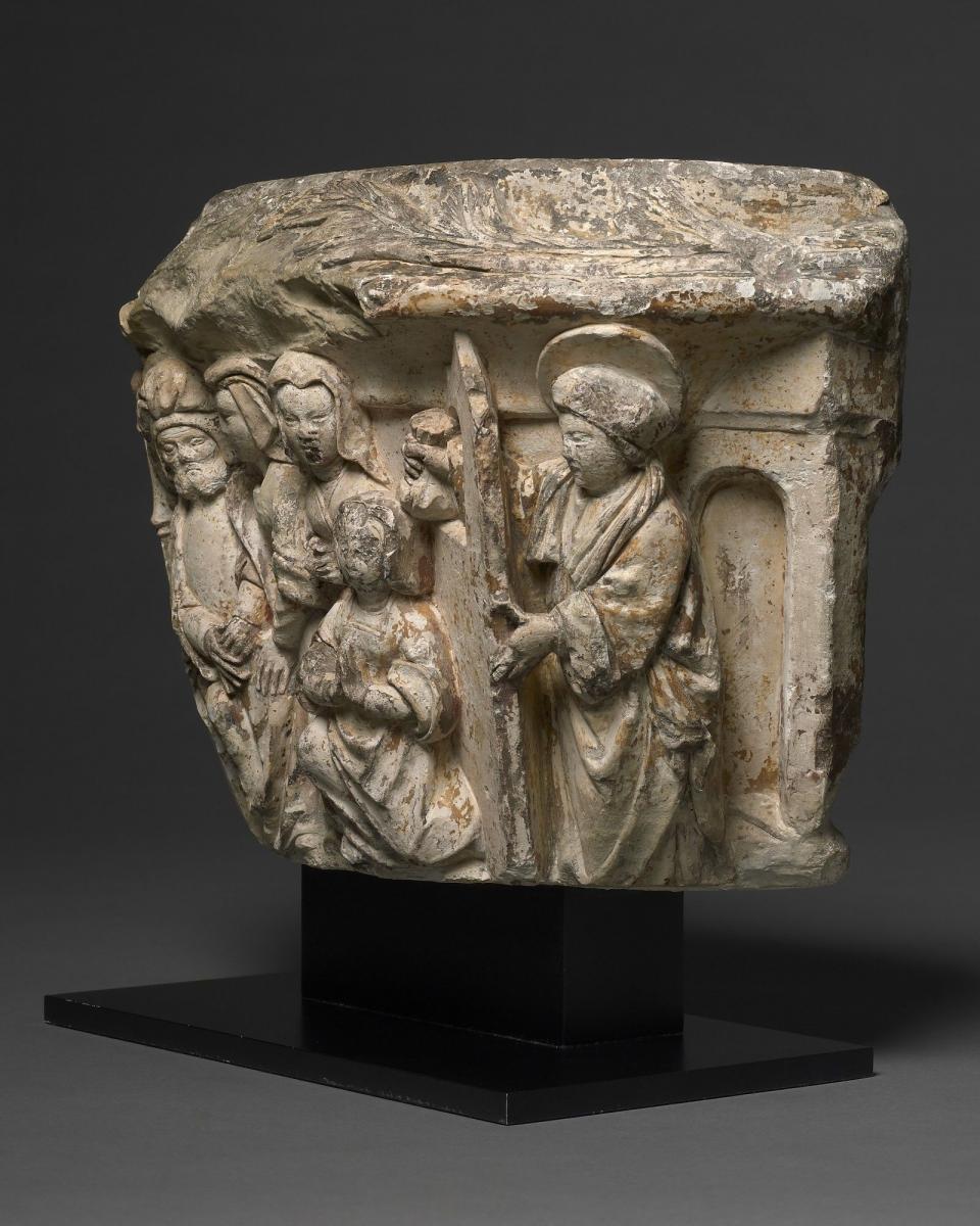 Capital, Saint Nicholas and the Dowry for the Three Virgins, Flemish, Brabant, c. 1510