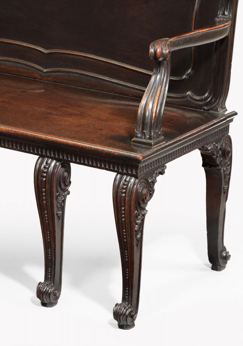 6527 George III Mahogany Hall Settee