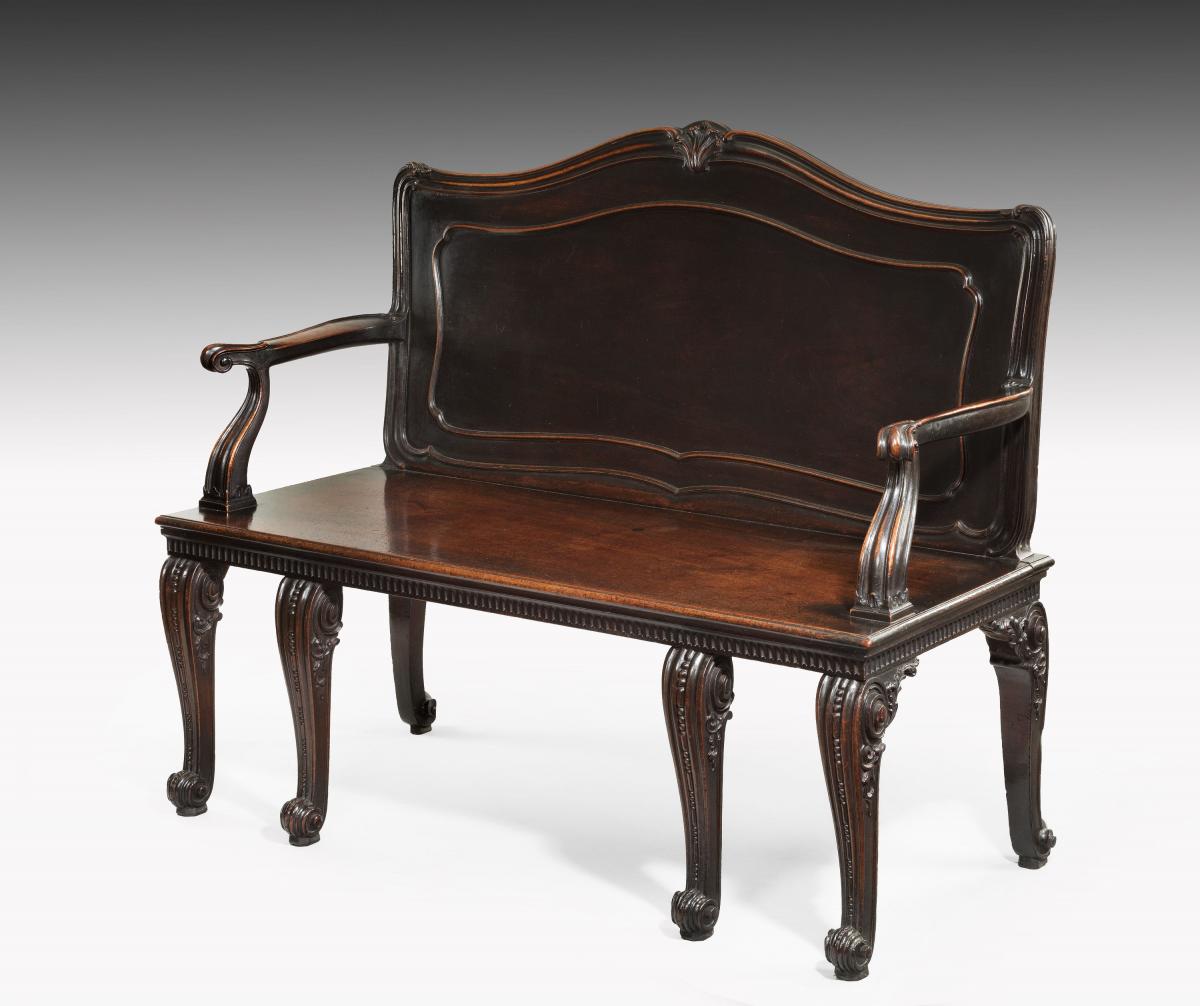 6527 George III Mahogany Hall Settee