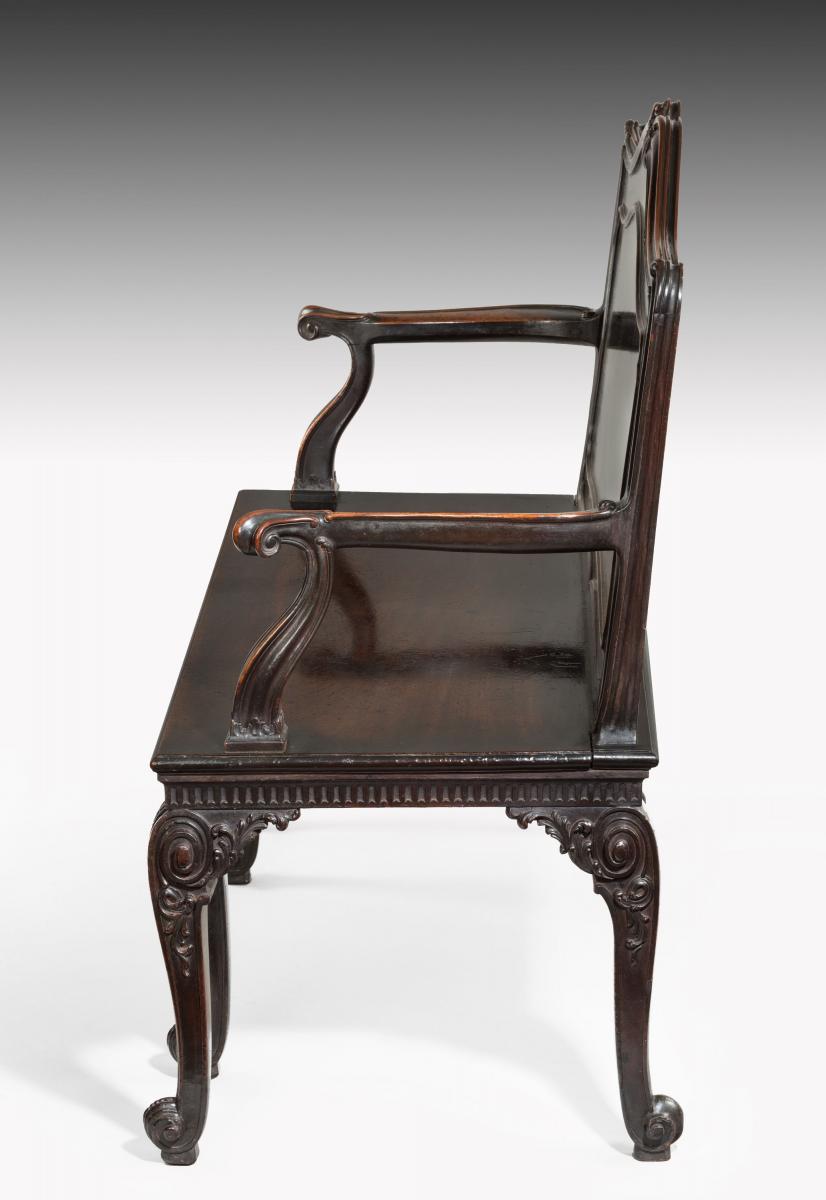 6527 George III Mahogany Hall Settee