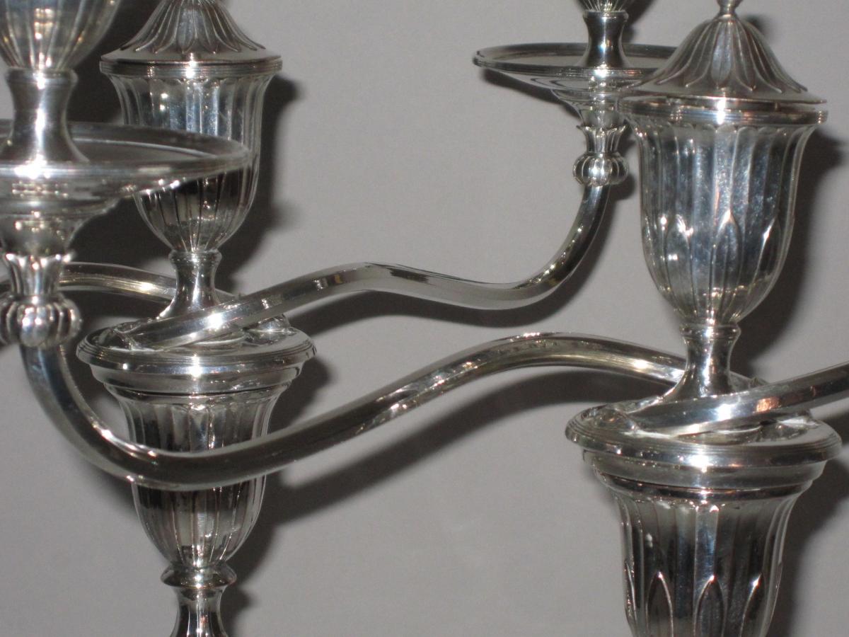 PAIR 18TH CENTURY OLD SHEFFIELD PLATE CANDELABRA. CIRCA 1780.