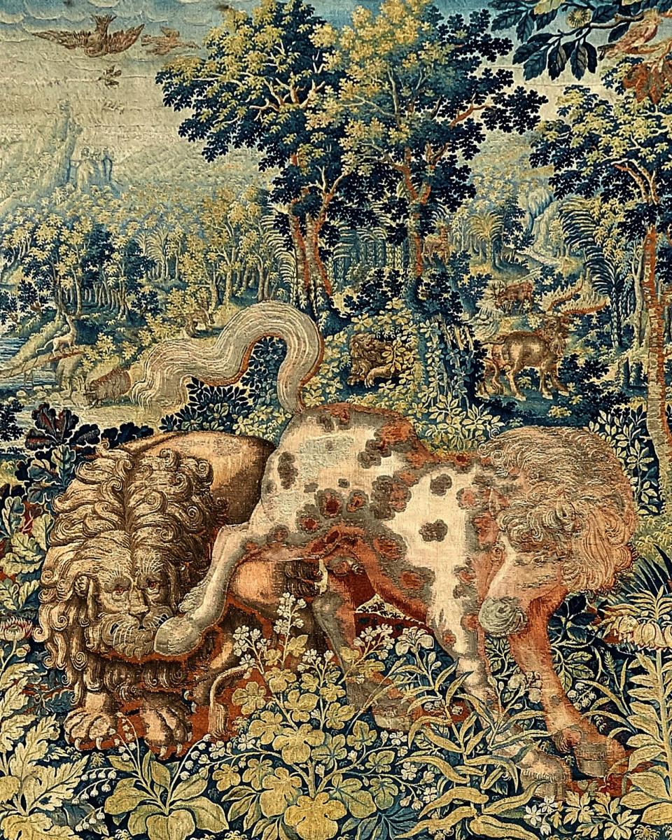 A ‘Pugnae Ferarum’ Tapestry, wool and silk, Flemish, probably Enghien, second half 16th century