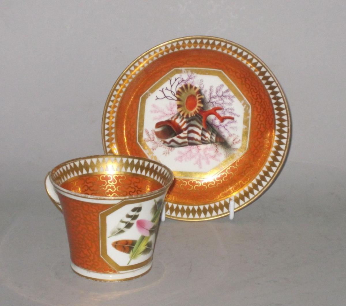 Chamberlains Worcester Cabinet Cup & Saucer. Circa 1810