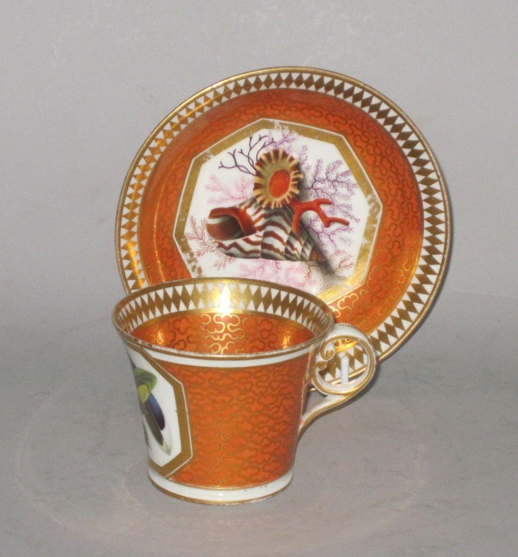 Chamberlains Worcester Cabinet Cup & Saucer. Circa 1810