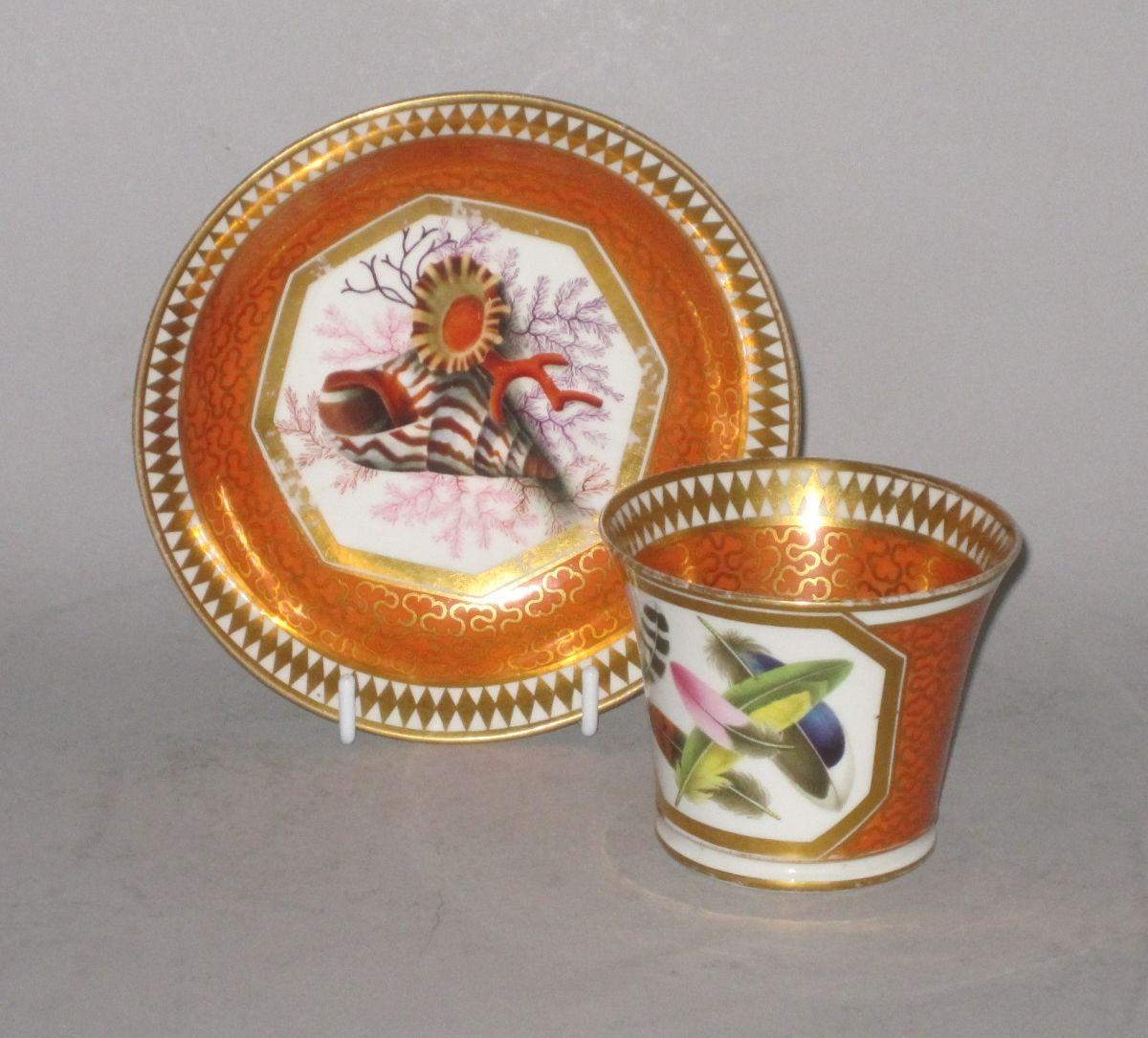 Chamberlains Worcester Cabinet Cup & Saucer. Circa 1810
