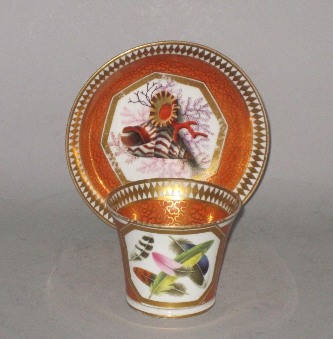 Chamberlains Worcester Cabinet Cup & Saucer. Circa 1810