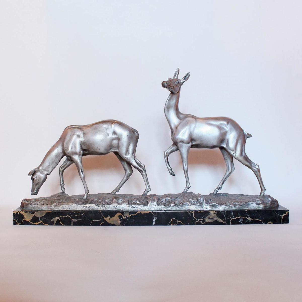 Art Deco Bronze Deer