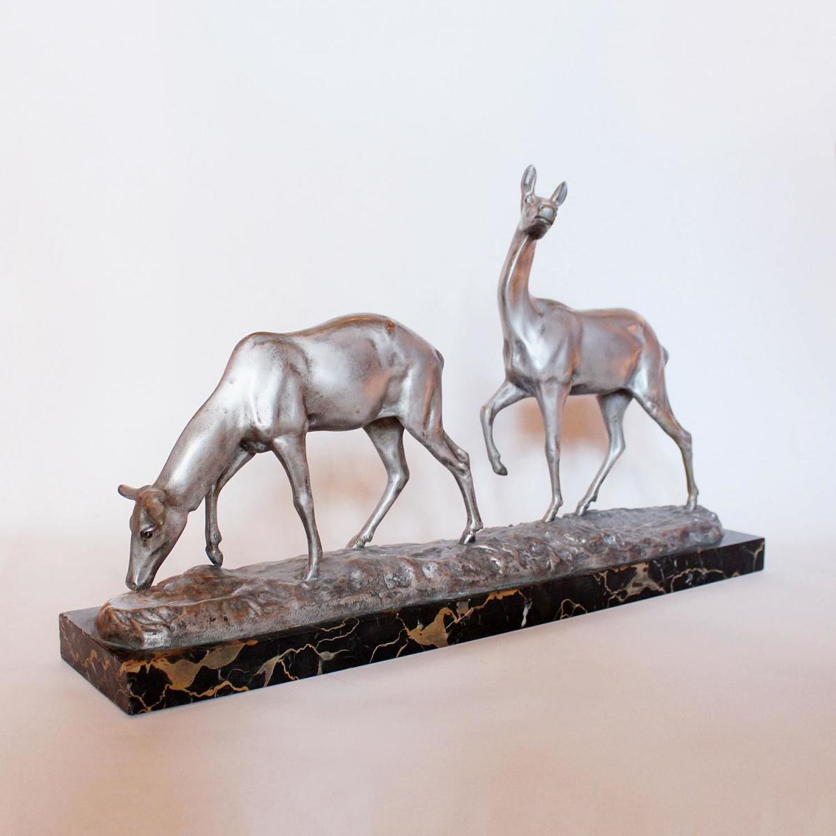 Art Deco Bronze Deer