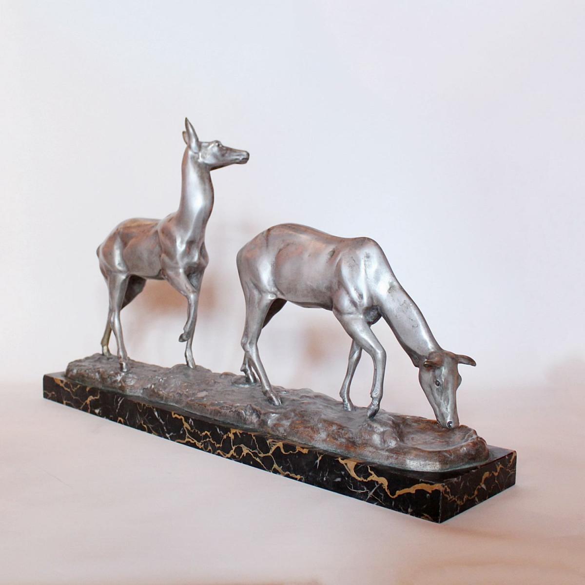 Art Deco Bronze Deer