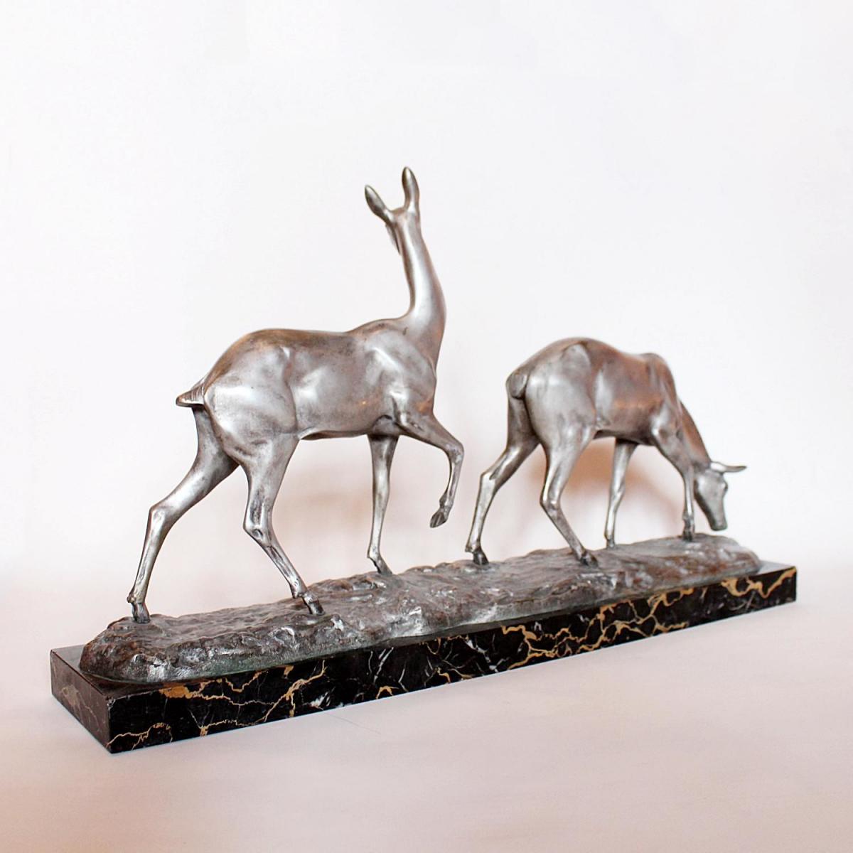 Art Deco Bronze Deer