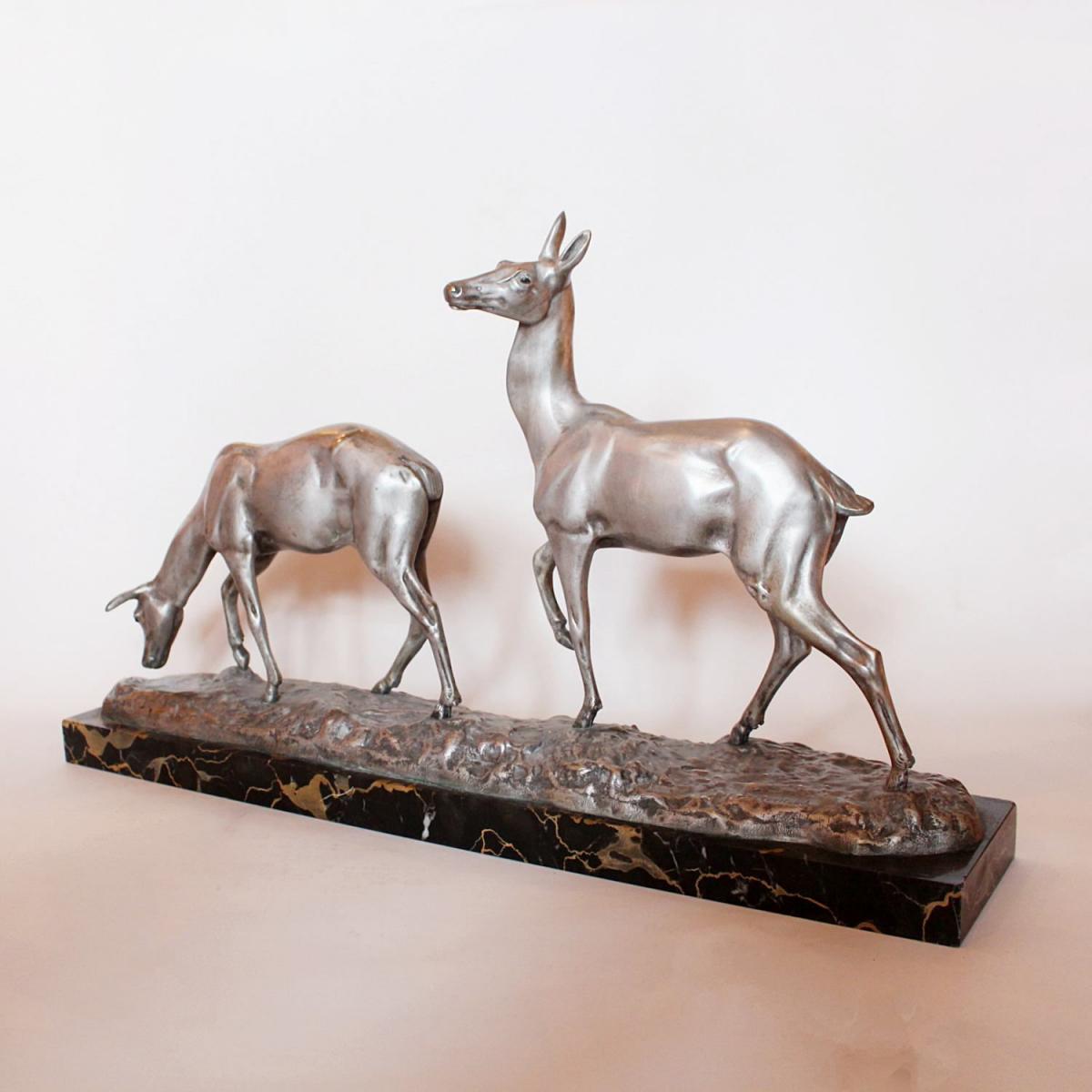 Art Deco Bronze Deer