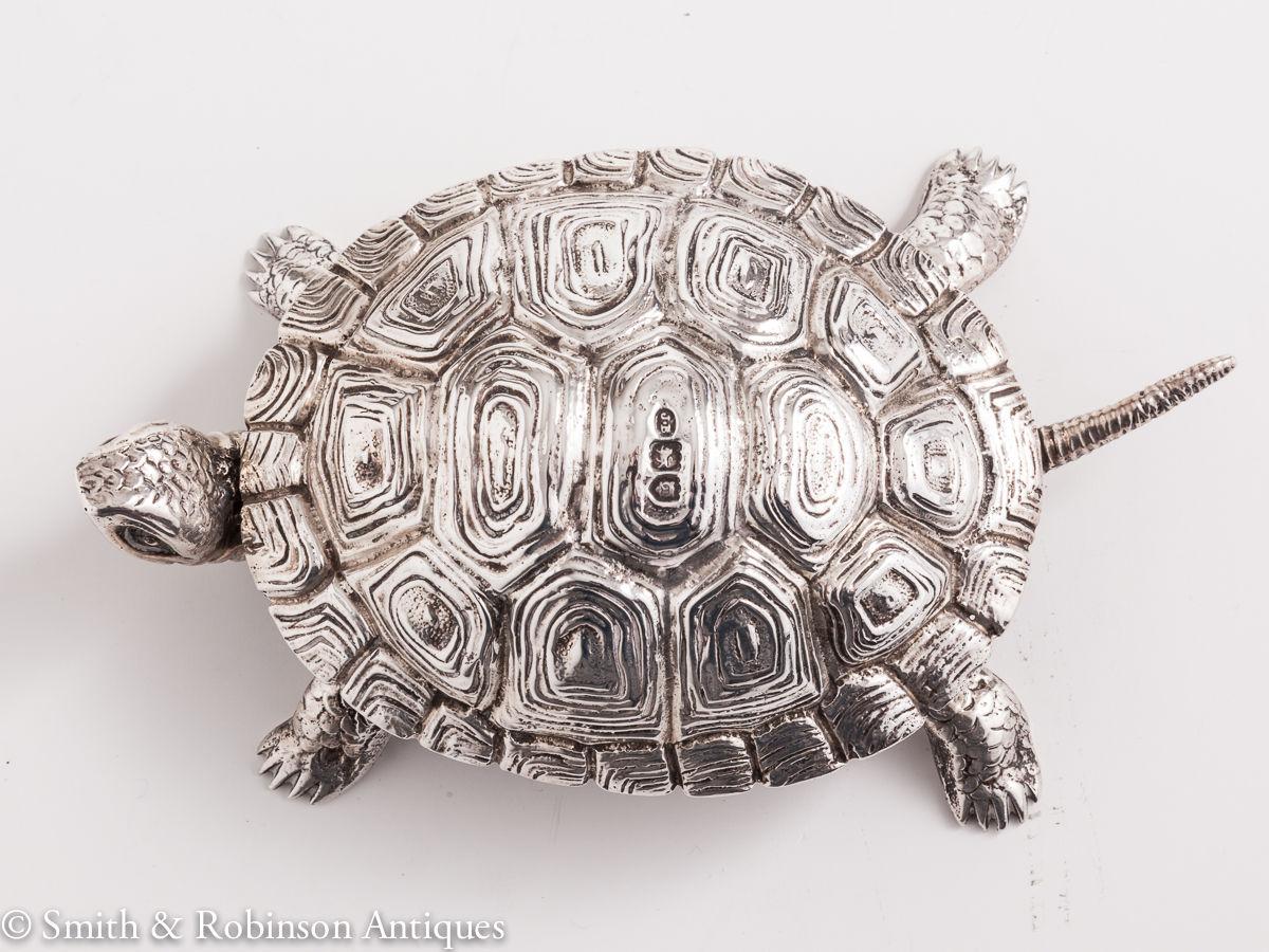 A Novelty Tortoise Silver Bell by Jospeh Braham, 1897