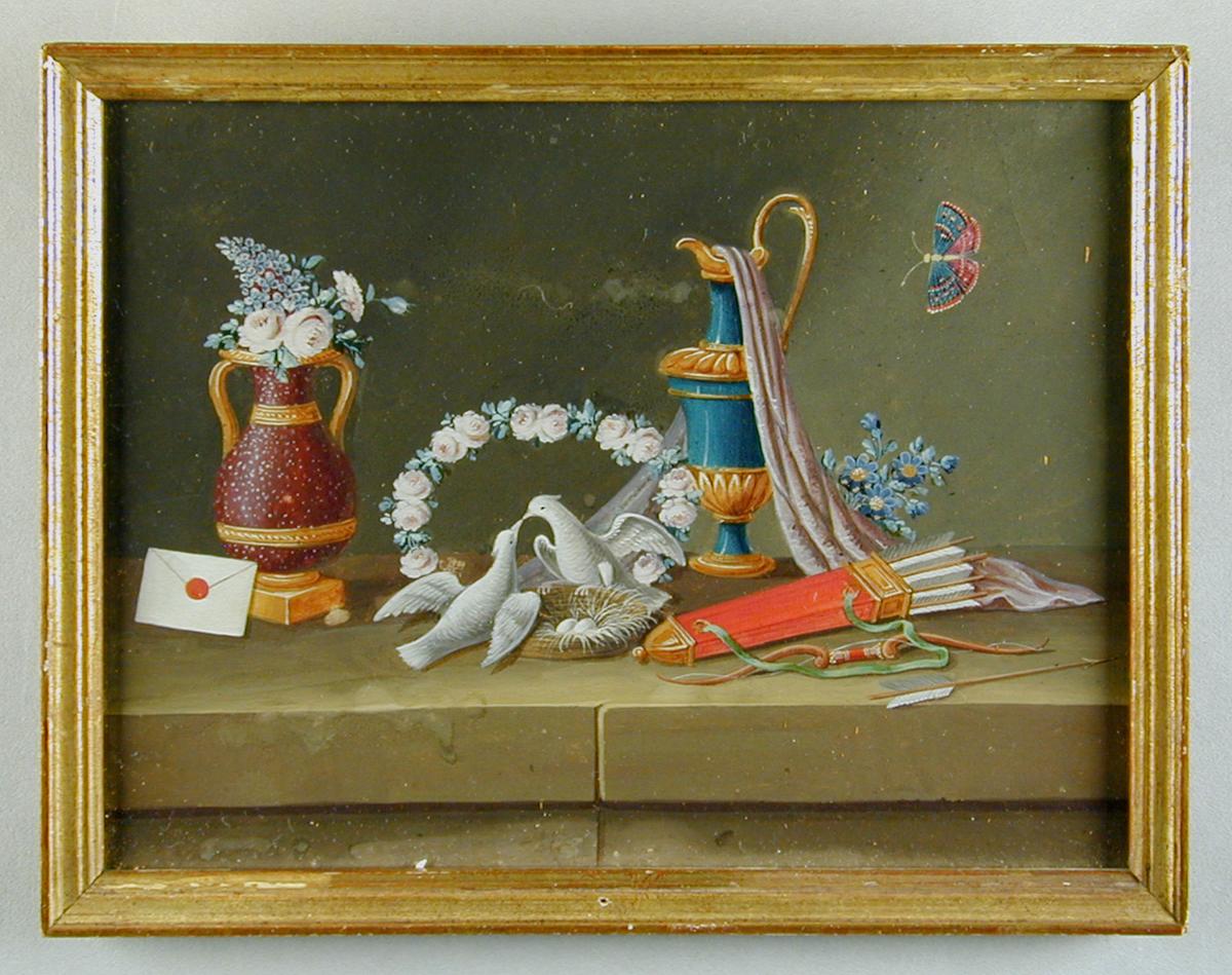 Set of four early 19th century gouache pictures probably by Paul Lelong, c.1820
