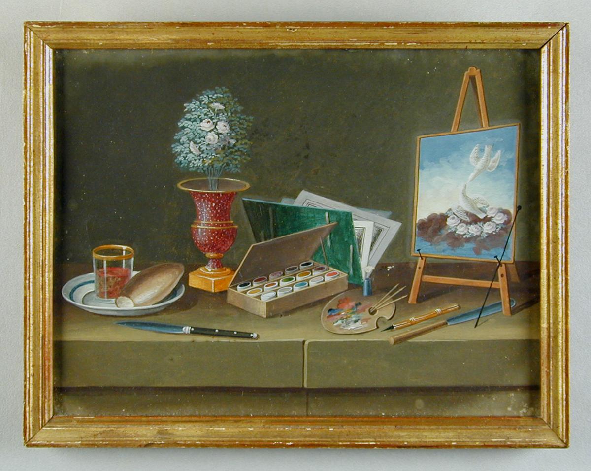 Set of four early 19th century gouache pictures probably by Paul Lelong, c.1820