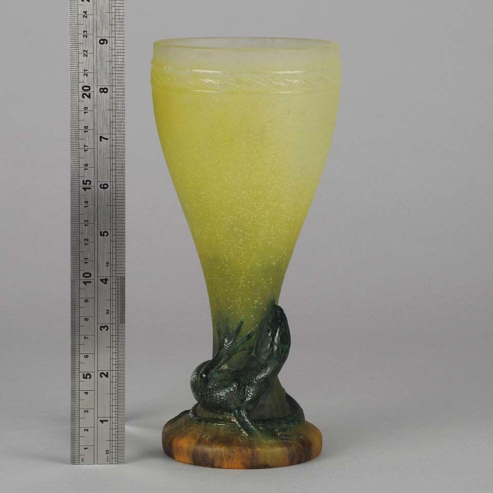 Early 20th Century Pate-de-Verre glass "Lizard Vase" by Amalric Walter