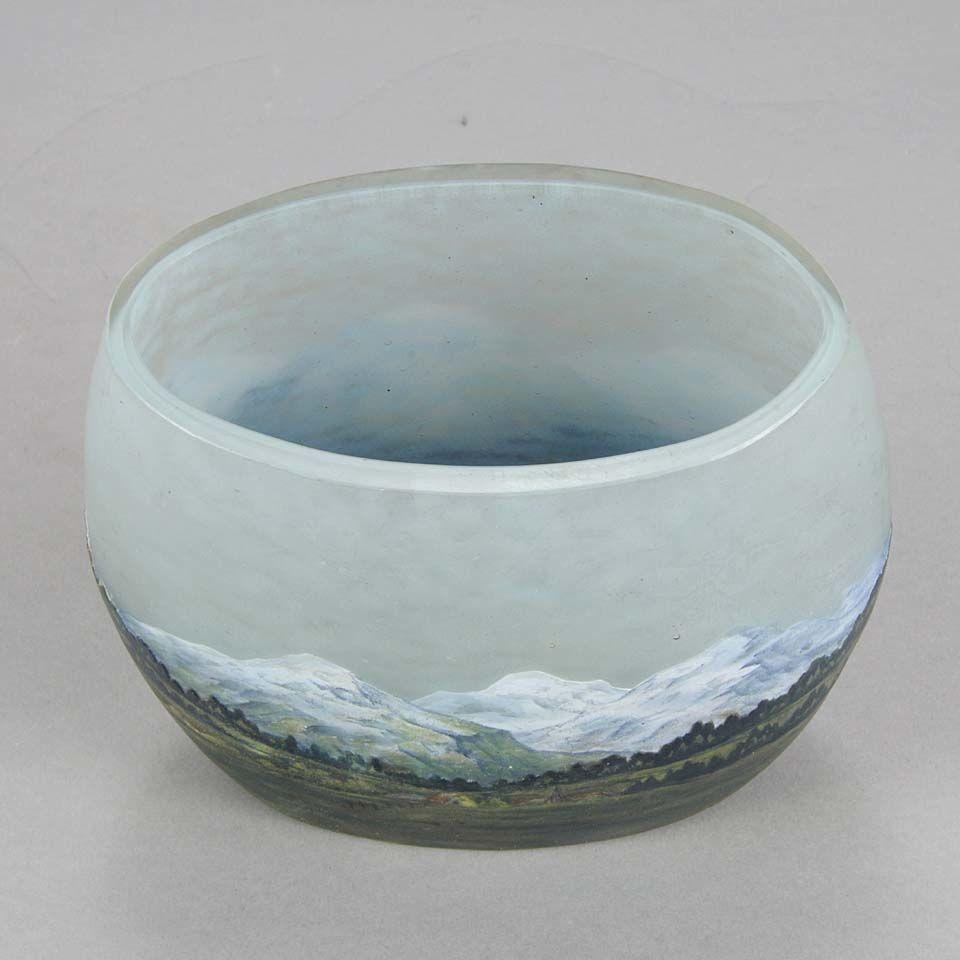 Art Nouveau Cameo Glass Vase "Alpine" by Daum Frères