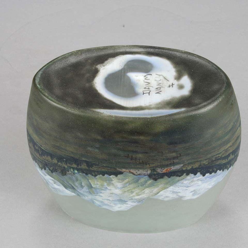 Art Nouveau Cameo Glass Vase "Alpine" by Daum Frères