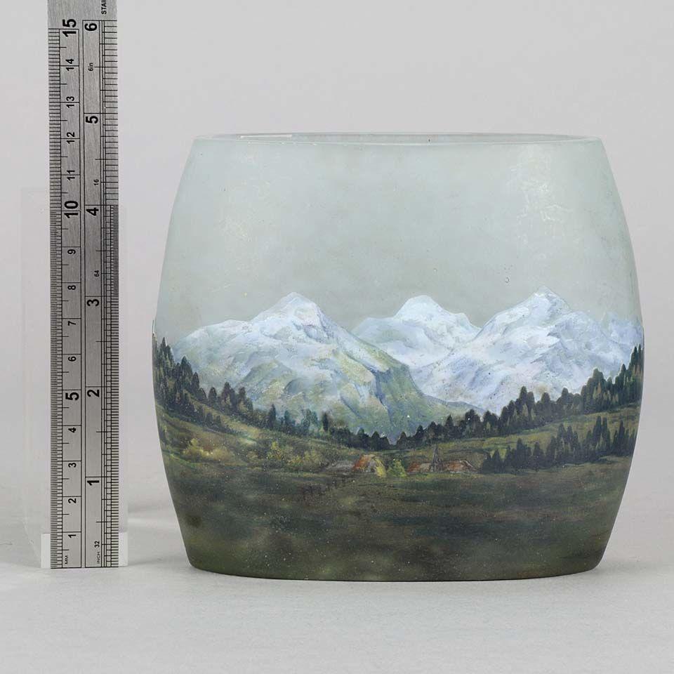 Art Nouveau Cameo Glass Vase "Alpine" by Daum Frères