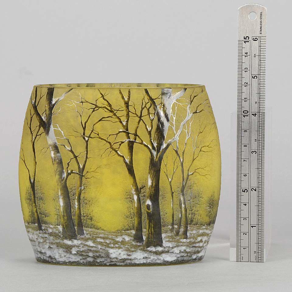 Art Nouveau Cameo Glass Vase "Winter Pillow" by Daum Frères