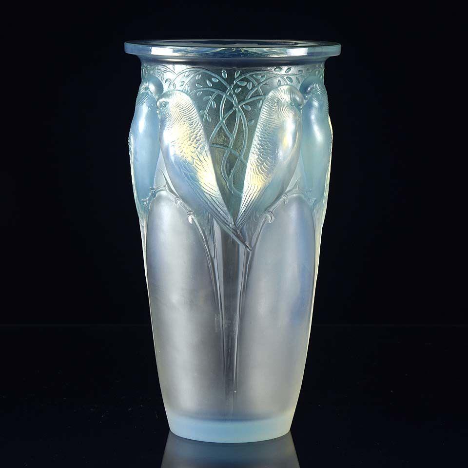 Art Deco Opalescent Glass “Ceylan” Vase by René Lalique