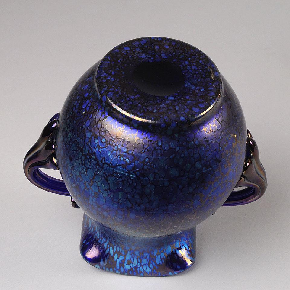 Art Nouveau Iridescent Glass " Blue Papillon" Vase by Johann Loetz