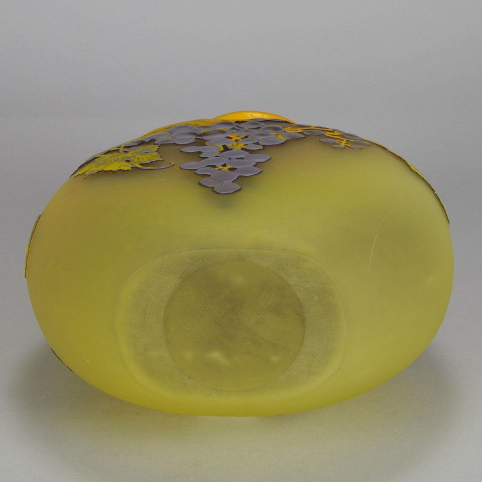 Art Nouveau French Soufflé Vase "Raisins" by Emile Gallé