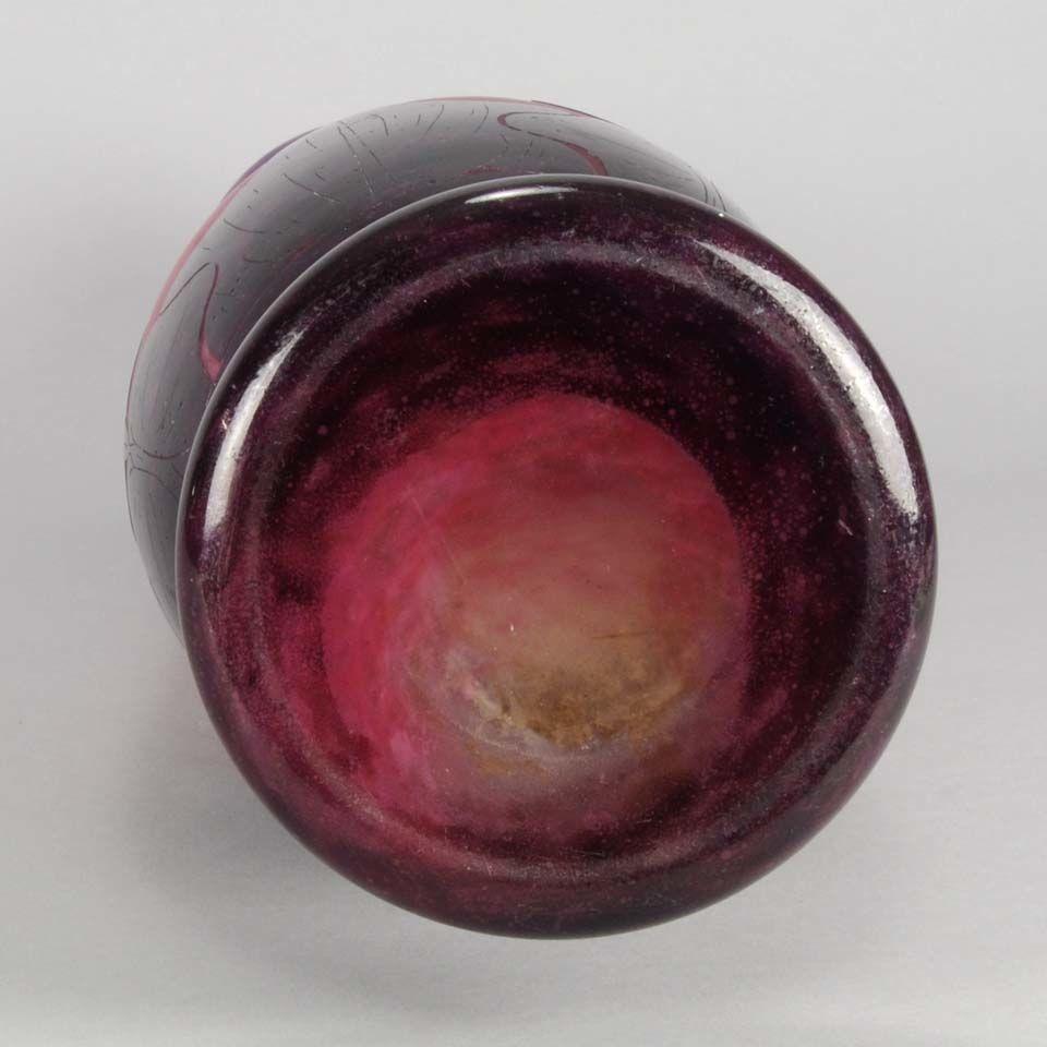 Art Deco Cameo Glass Vase "Dahlia" Vase by Le Verre Francais