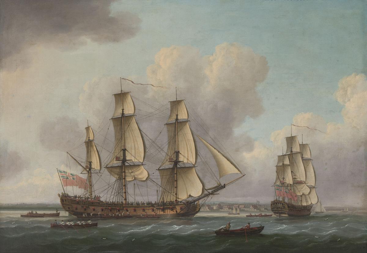 John Cleveley (c.1712-1777) The East Indiaman Princess Royal at the Downs on her maiden voyage to and from China, 9th July 1771