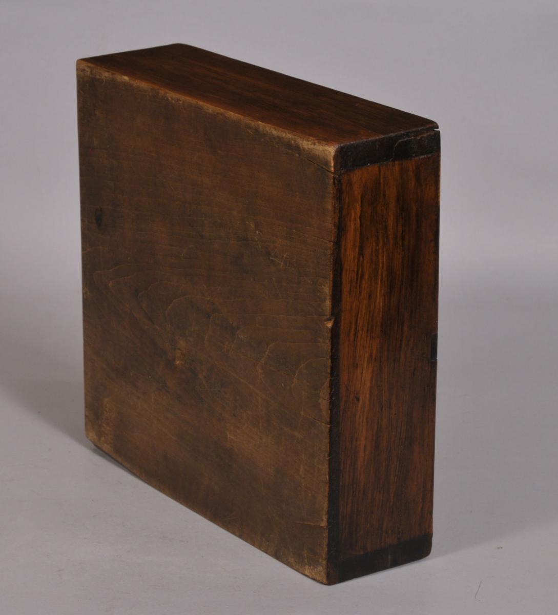 S/3341 Antique Treen 19th Century Norwegian Birch Knitting Needle Box