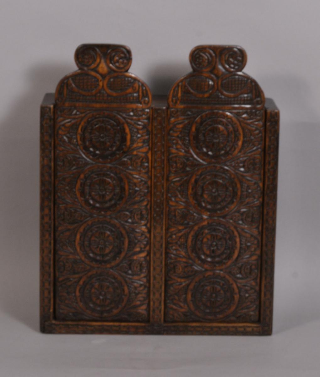 S/3341 Antique Treen 19th Century Norwegian Birch Knitting Needle Box