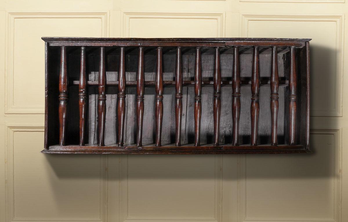 A Fine Charles II Oak and Cherry Wood Hanging Glass Case