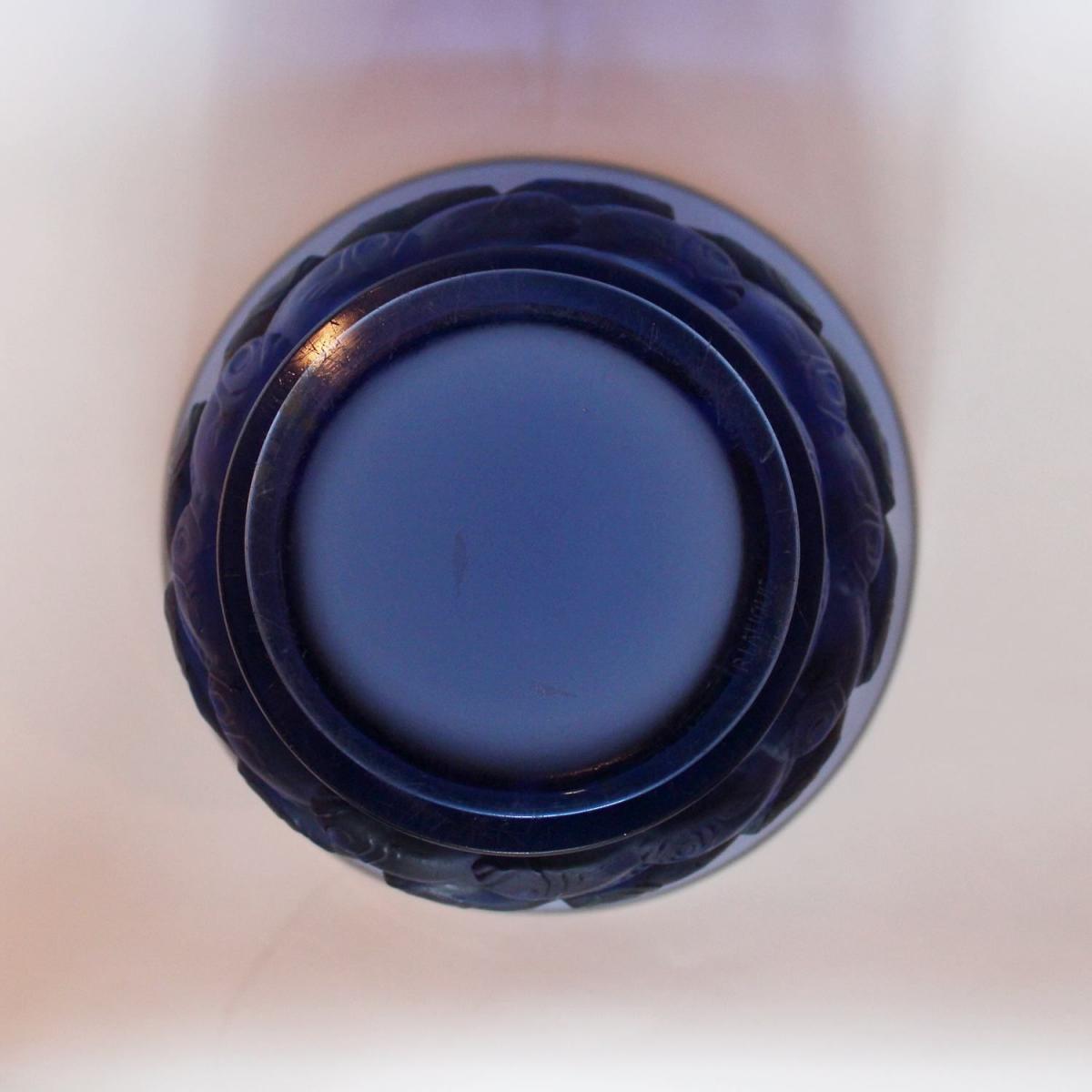 Rene Lalique Blue Monaco Vase
