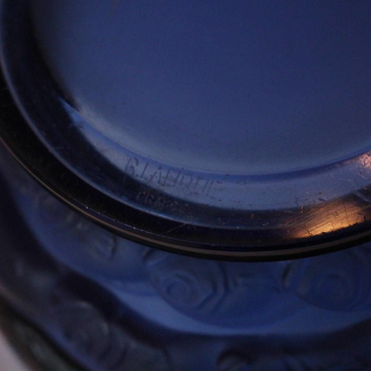 Rene Lalique Blue Monaco Vase