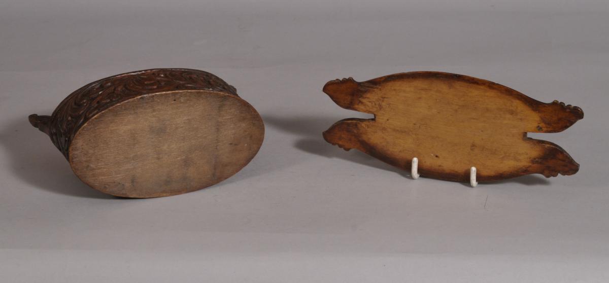S/3374 Antique Treen 19th Century Birch Child's Food Box