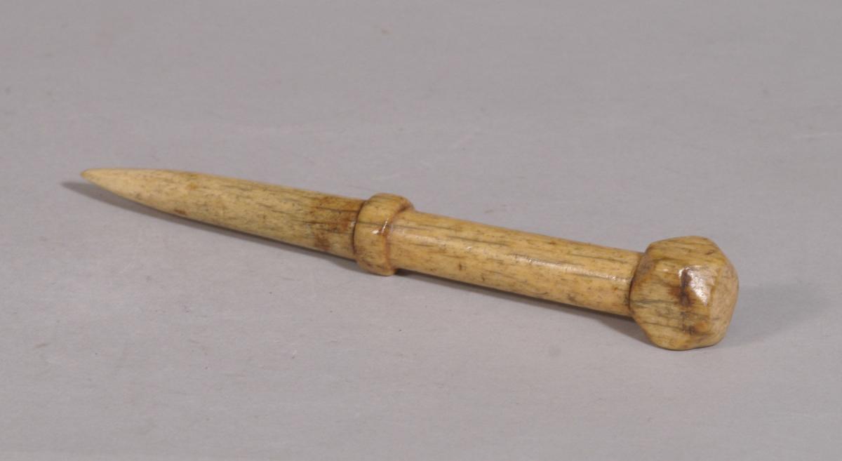 S/3414 Antique 19th Century Whale Bone Priming Iron