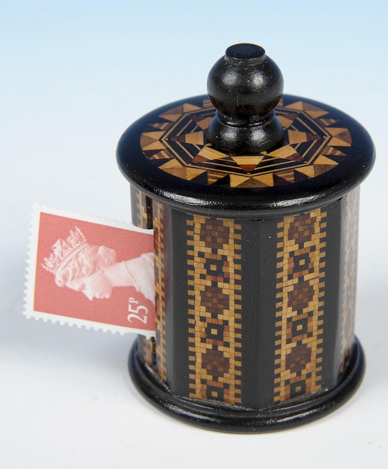 Tunbridge Ware Stamp Dispenser