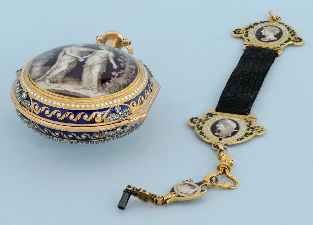 Gold and Enamel Quarter Repeater by Moser
