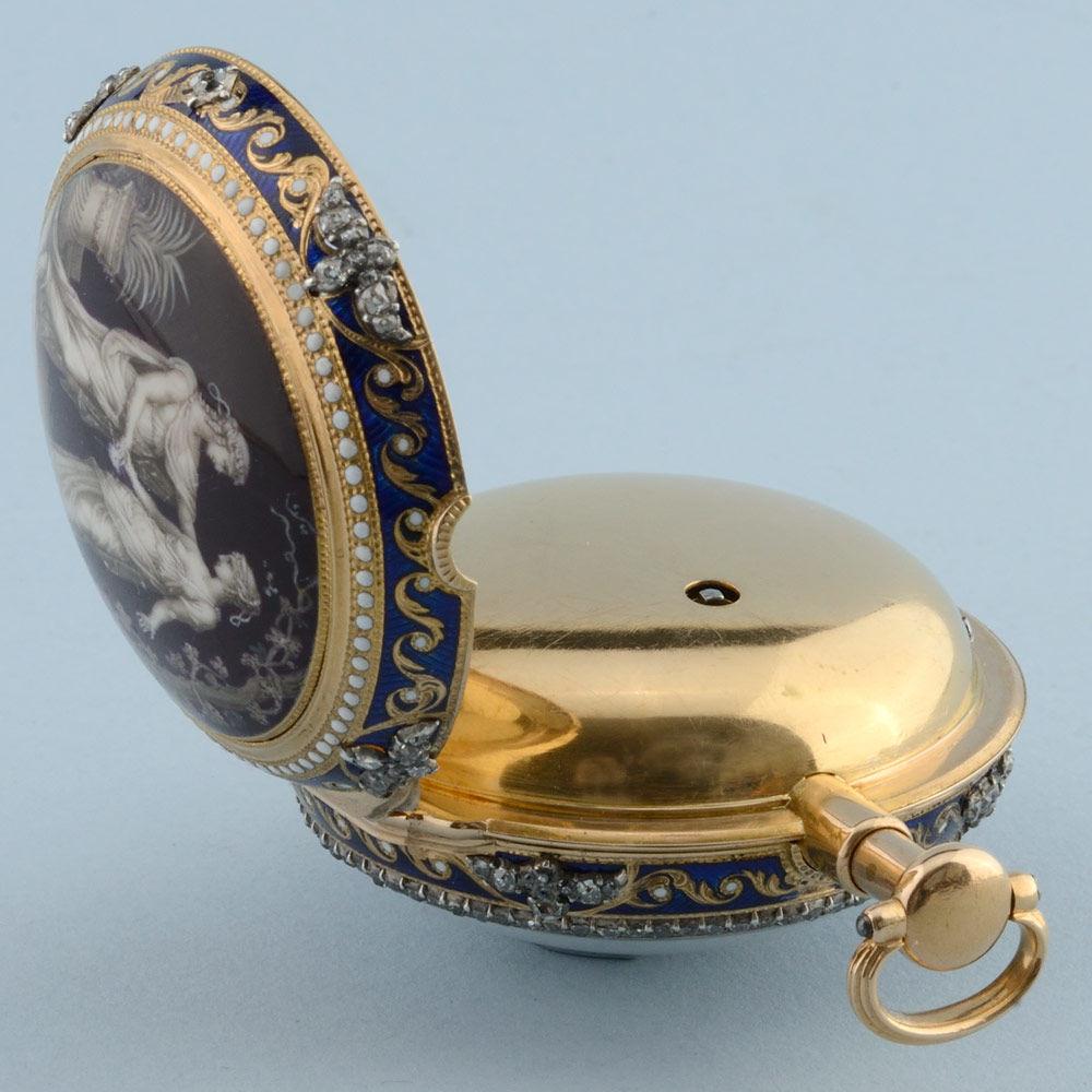 Gold and Enamel Quarter Repeater by Moser