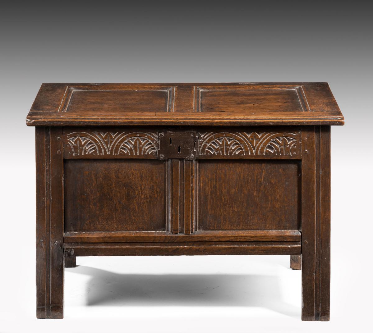 6649 Small Seventeenth Century Oak Coffer