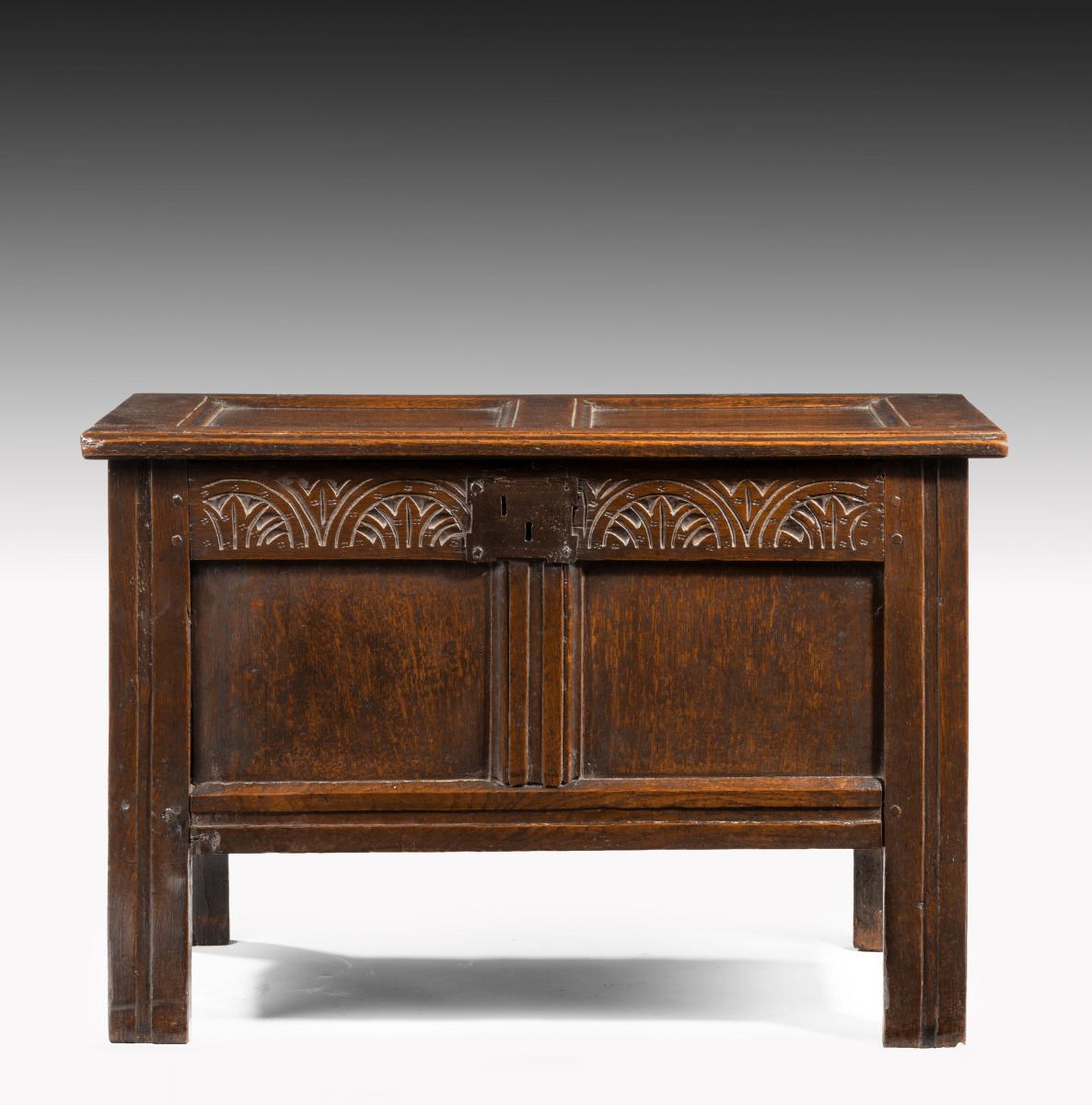 6649 Small Seventeenth Century Oak Coffer