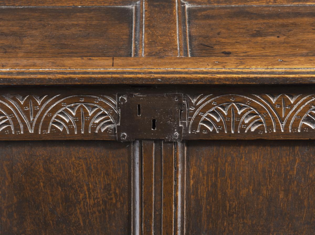 6649 Small Seventeenth Century Oak Coffer