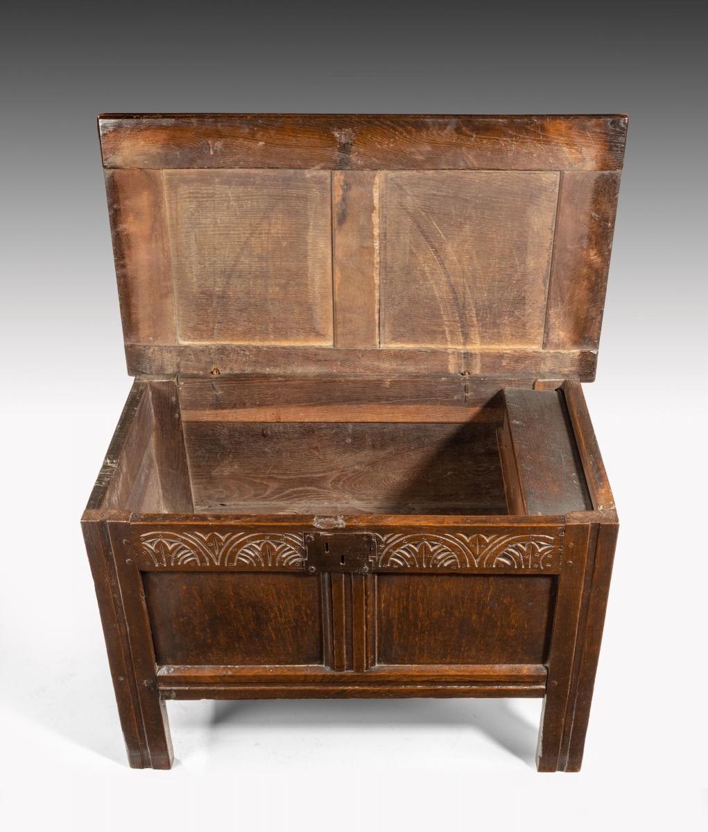 6649 Small Seventeenth Century Oak Coffer